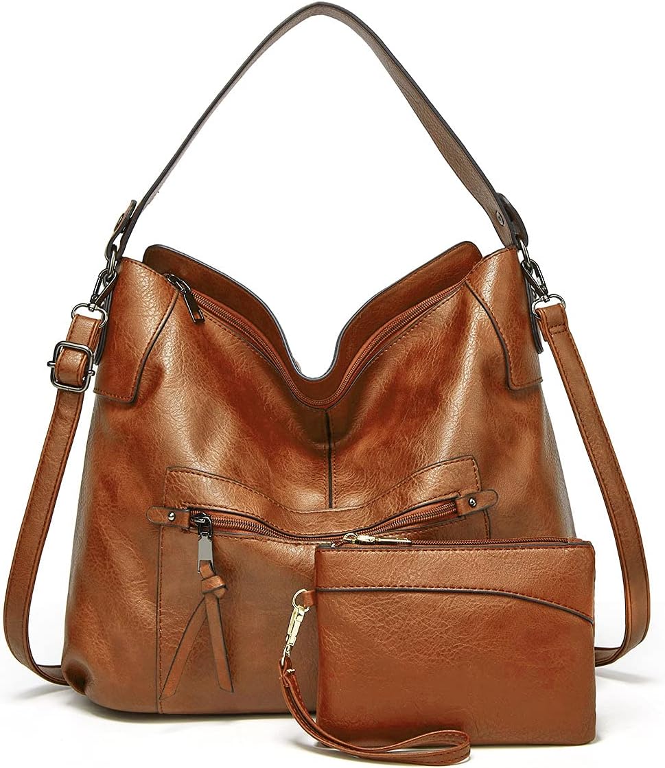 Detalle 2 de Gladdon Women’s Faux Leather Shoulder Bag Hobo Style Large Crossbody with Wristlet