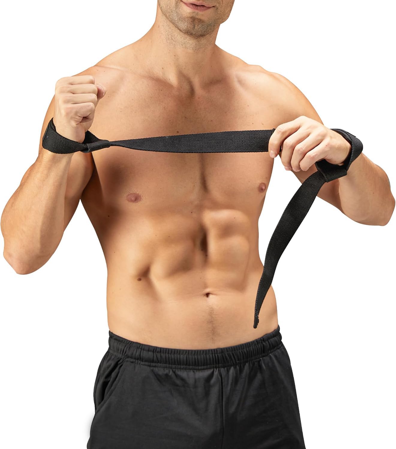 Detalle de ASIPRO AS-STRP-01 Weightlifting Wrist Straps, 22-Inch Cotton with Neoprene Padding