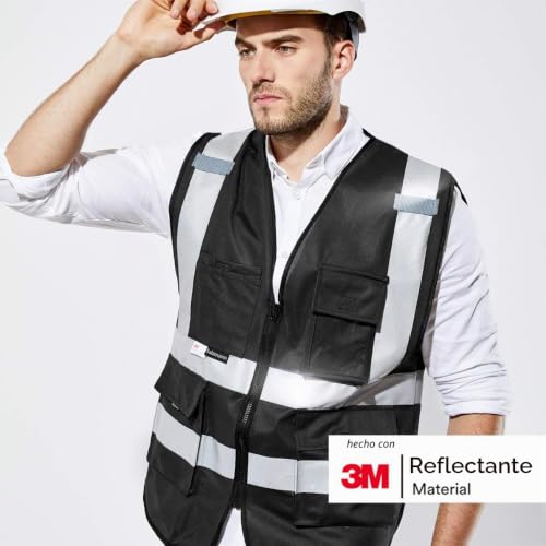 Detalle de Salzmann Chaleco de Seguridad XS-6XL con cinta reflectante 3M: visibilidad y practicidad para trabajo diario