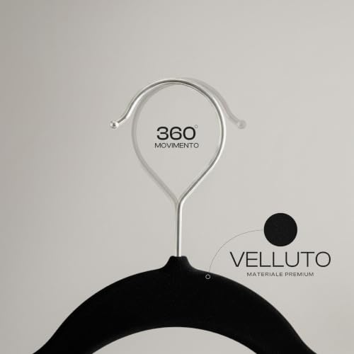 Detalle 2 de Utopia Home Premium Grucce Velluto Nero – Confezione da 50