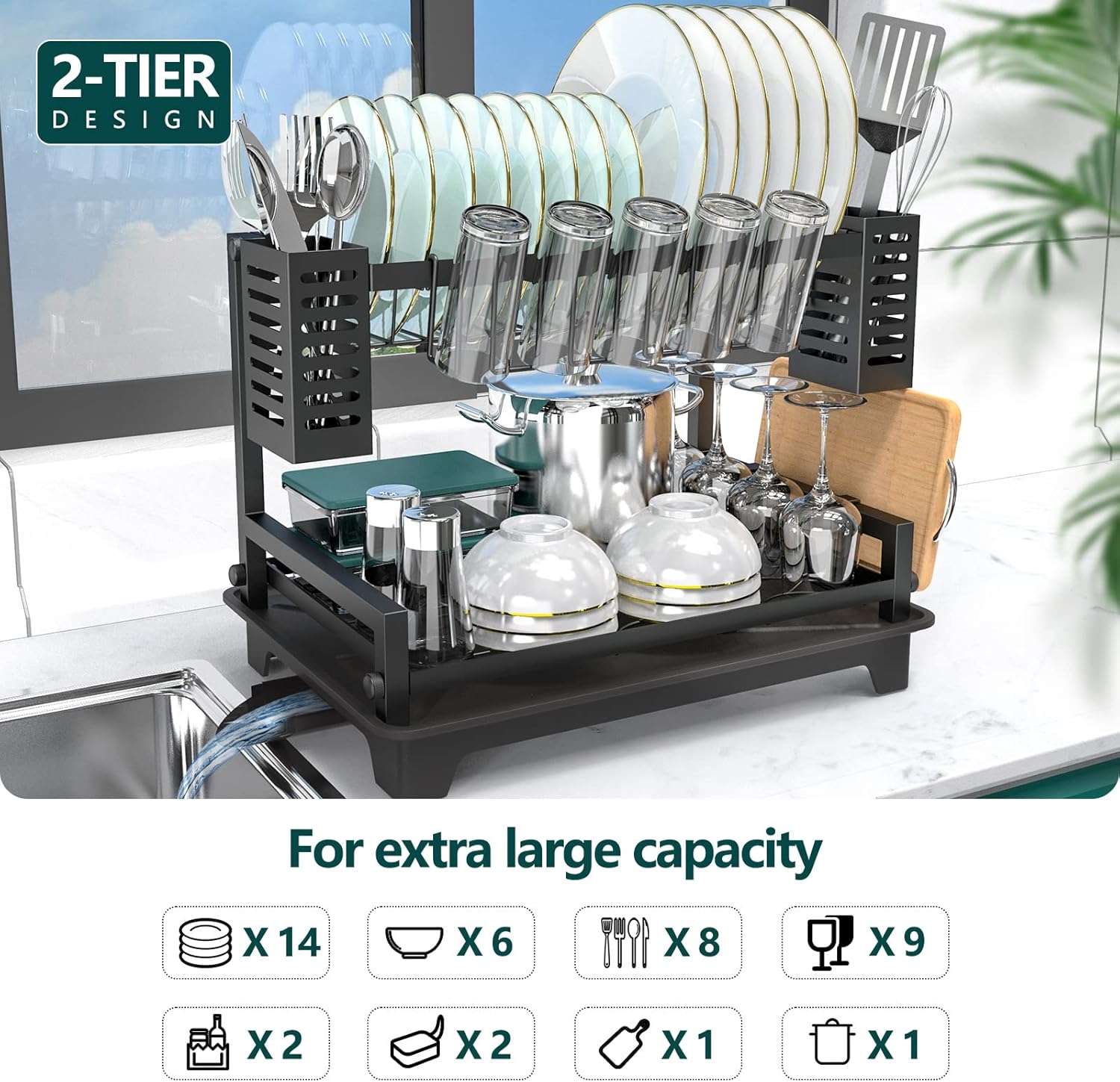 Thumbnail 1 de B-Land 2-Tier Dish Drying Rack