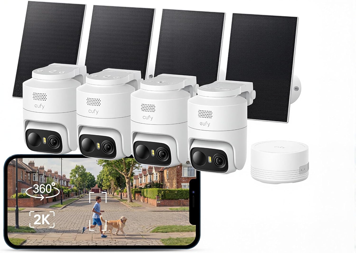 Imagen de eufy Security eufyCam C37 4-Cam Kit: Solar, 2K Colour Night Vision & AI Tracking en OfertitasTOP