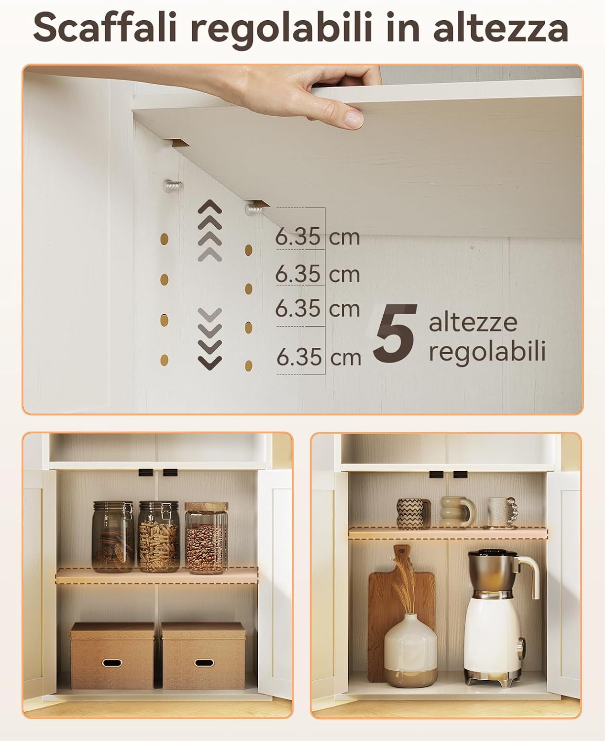 Detalle 1 de Coleshome libreria con ante 6 ripiani 48x24