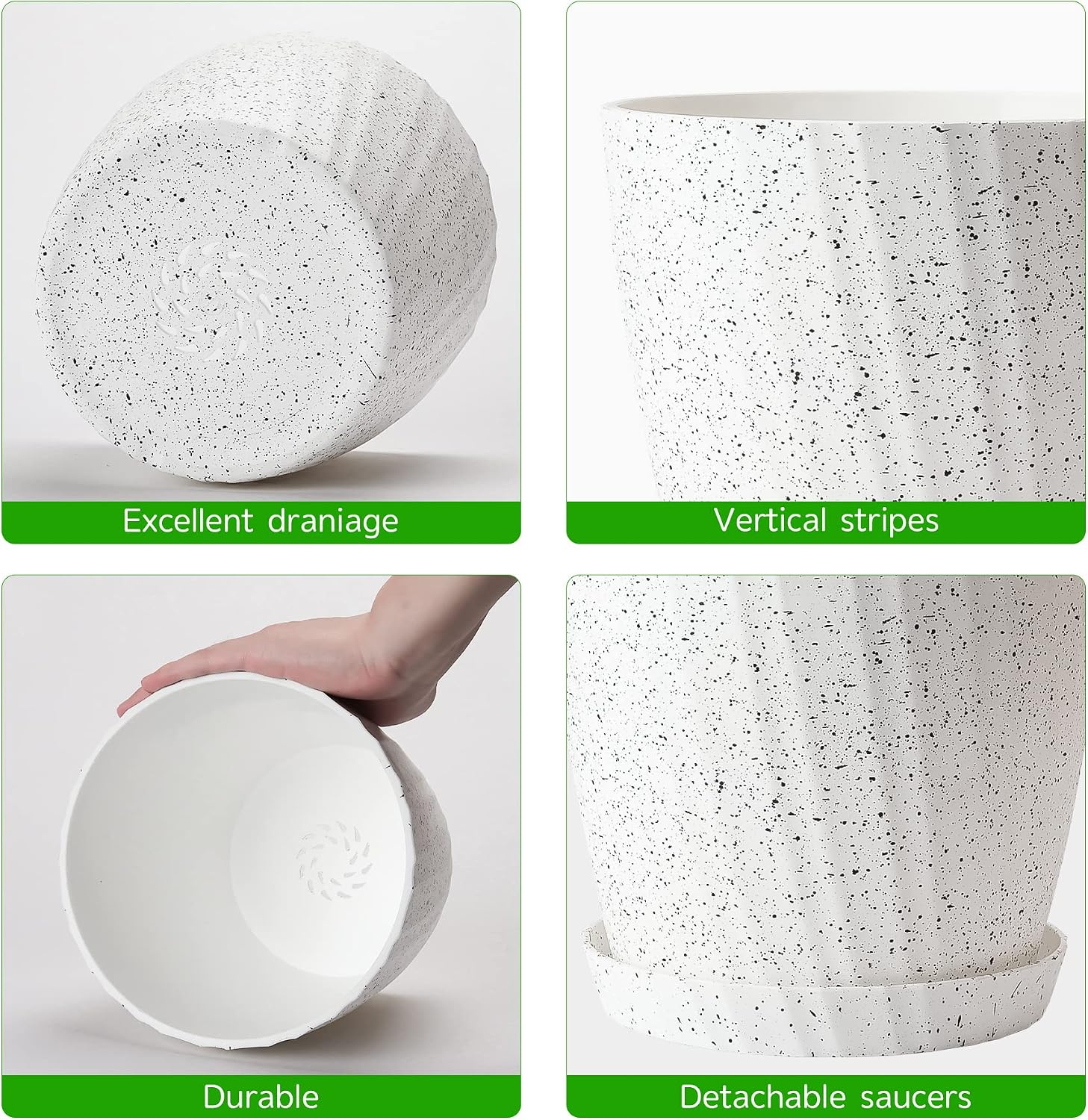 Detalle de Plastic Plant Pots 6 pack for indoor use