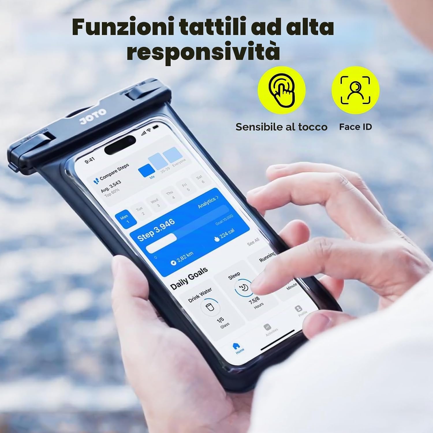 Detalle de JOTO Custodia Impermeabile Smartphone 30M/IPX8 – Cover subacquea universale fino a 7,0