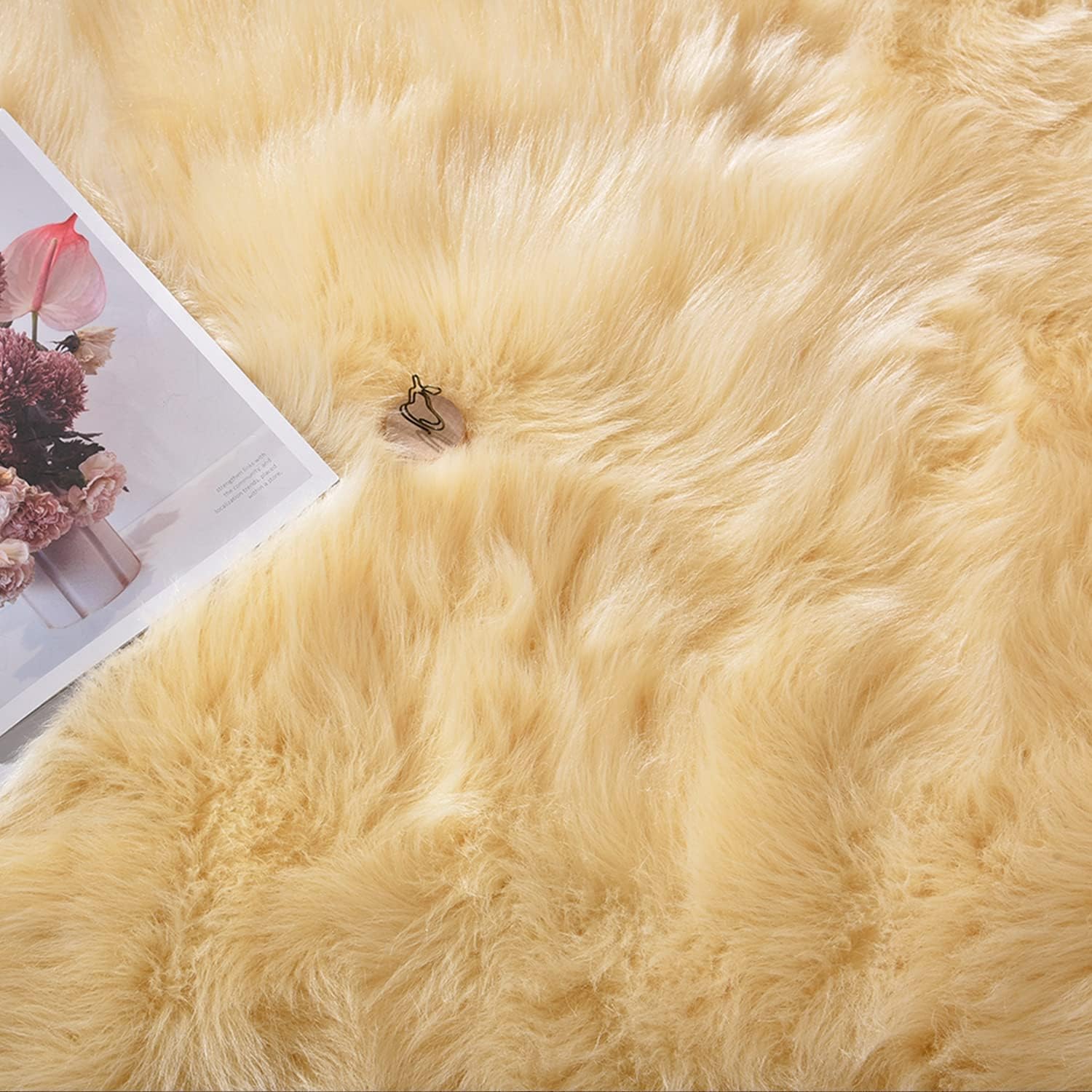 Detalle de Latepis Boho Area Rugs 5x7 Plush Yellow Fluffy Rug