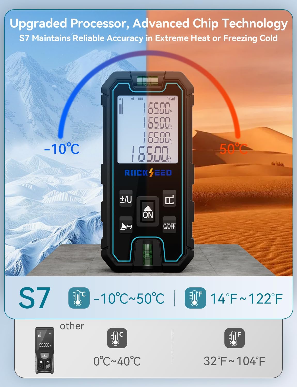 Detalle de RockSeed S7 Laser Entfernungsmesser 50 m 📏