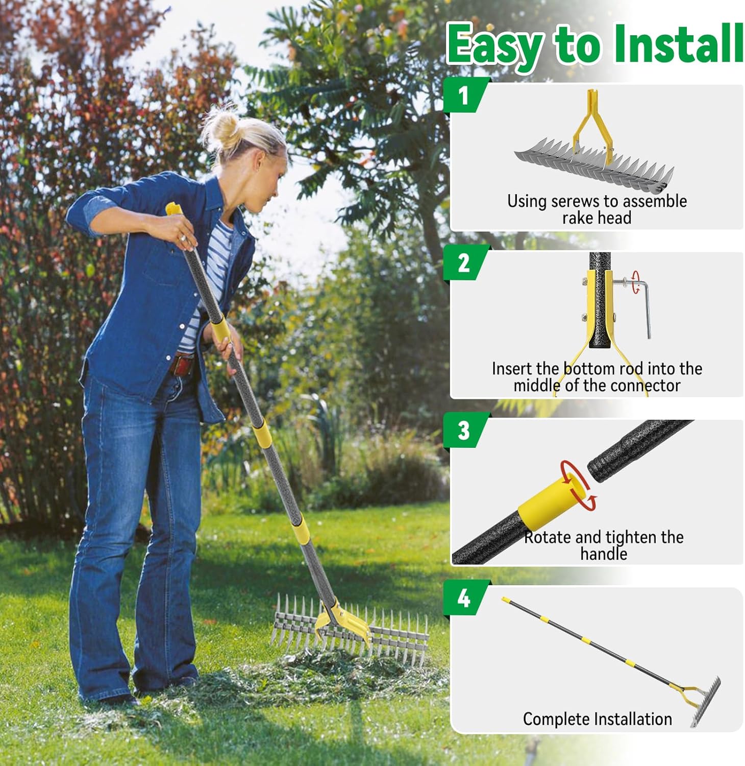 Detalle 2 de Thatch Rake 71-inch stainless dethatcher for lawn