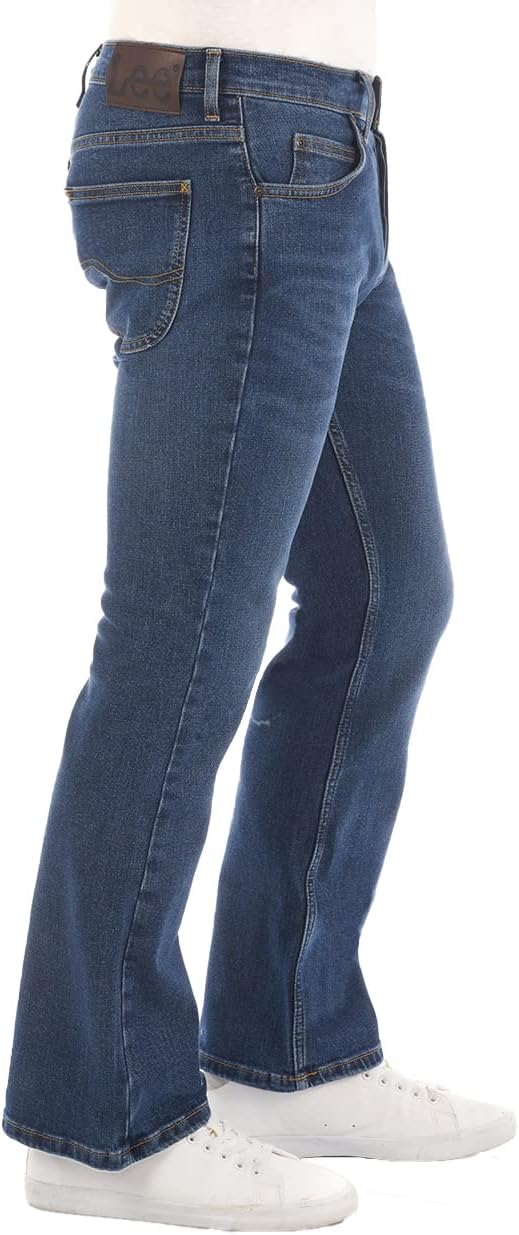 Detalle de Lee Jeans Denver Bootcut Herren Stretch Jeans — Blau, Größe 30–40