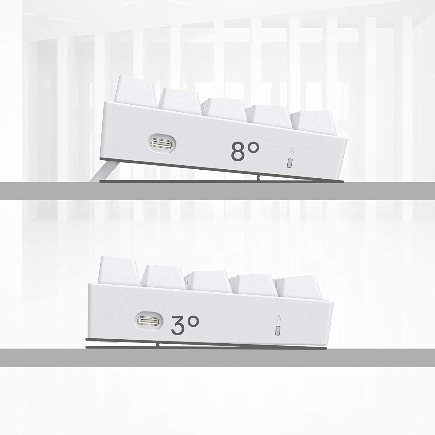 Thumbnail 6 de Redragon K630 Dragonborn tastiera meccanica cablata RGB 60% bianca US LAYOUT con switch rosso lineare