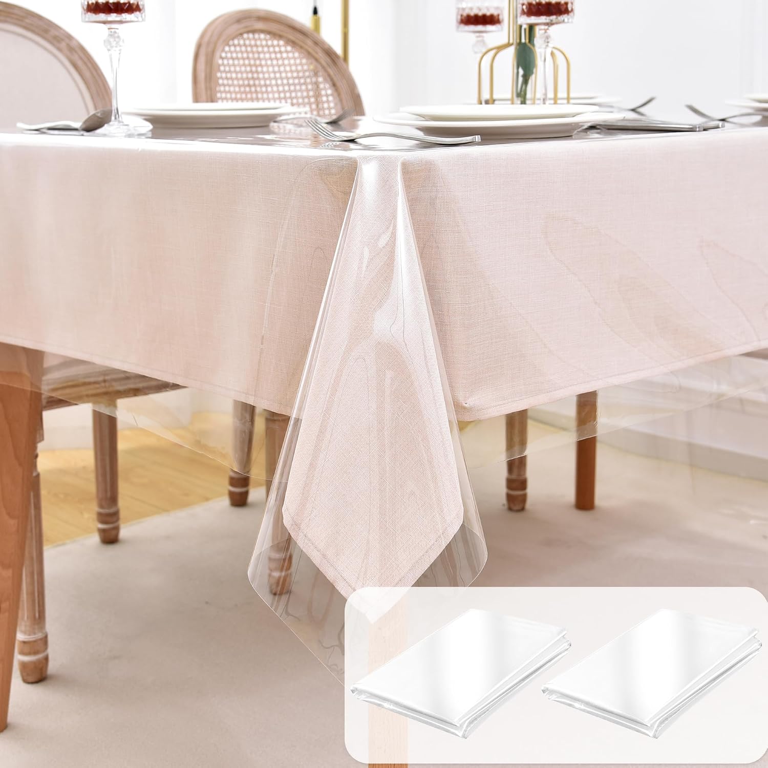 Detalle de Nasitos 2 Pack Clear PVC table covers 60x102