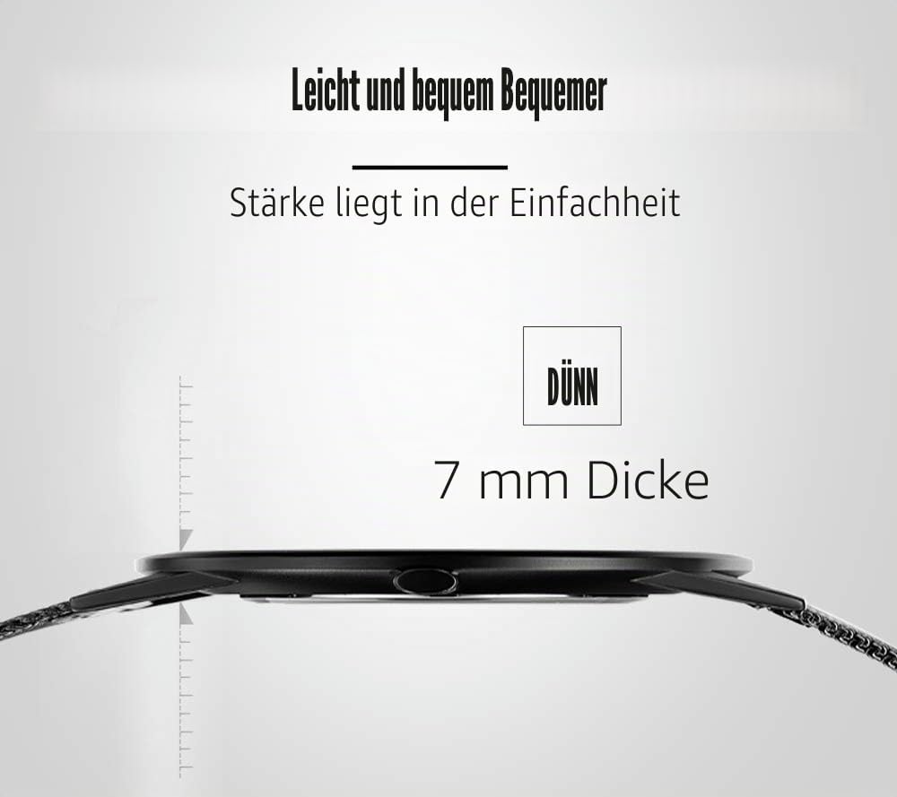 Thumbnail 3 de CRRJU Herren Uhr Ultra Dünn 7 mm