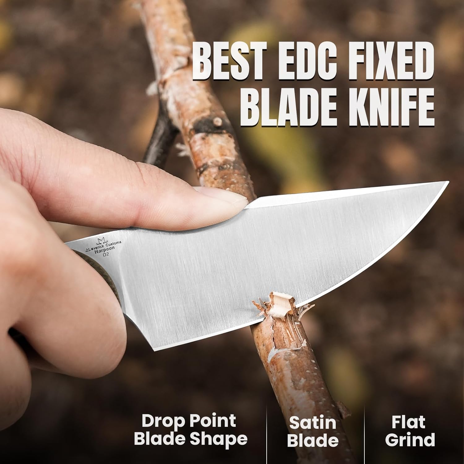 Detalle 2 de Kizer Fixed Blade Knife, D2 Steel