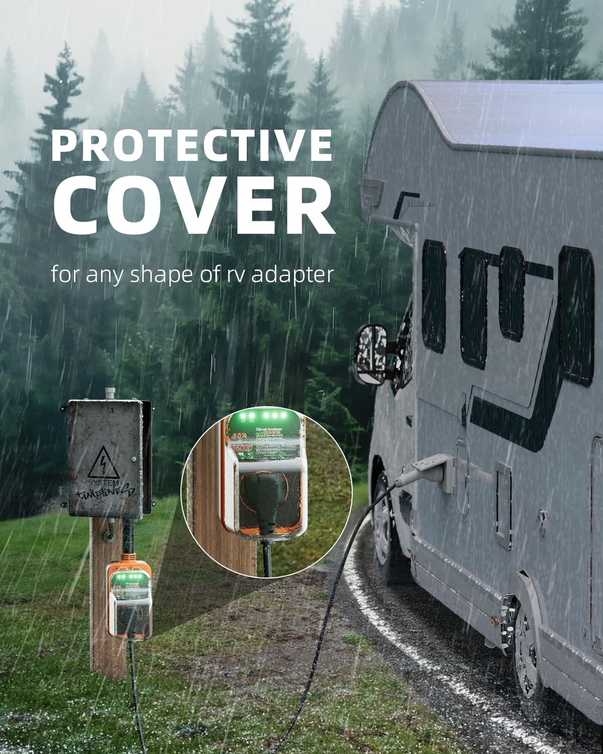 Thumbnail 3 de FOCSPROD 50 Amp RV Surge Protector with RV Circuit Analyzer (16000J) and Waterproof Cover