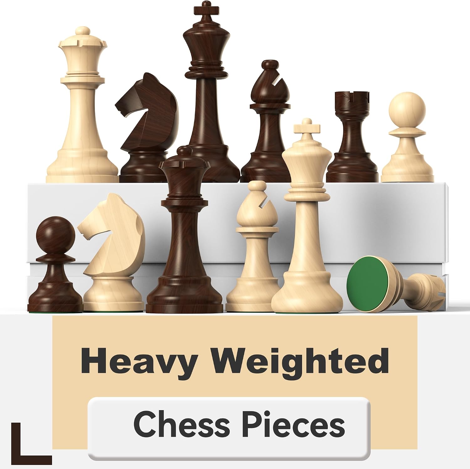 Detalle de doowroodni Wooden Chess Pieces, 3.75-Inch King