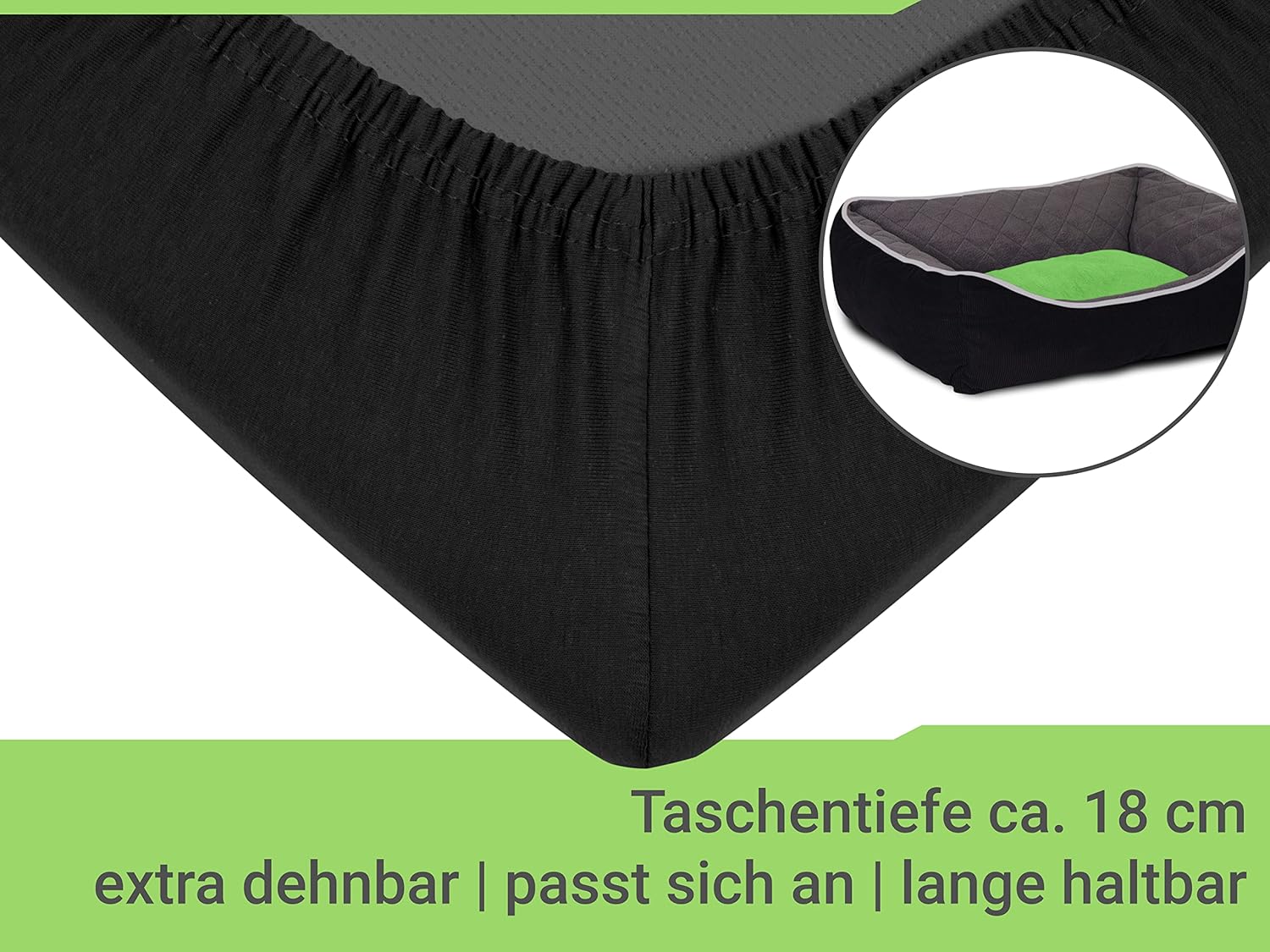 Thumbnail 4 de Emily's Check Housse de couette universelle – noir, 70 x 140 cm