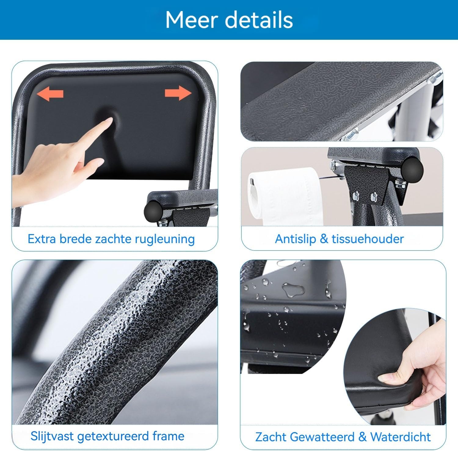 Detalle 2 de LMLJINTL LJZBY01110960 toiletstoel, inklapbaar en verstelbaar van 42–52 cm