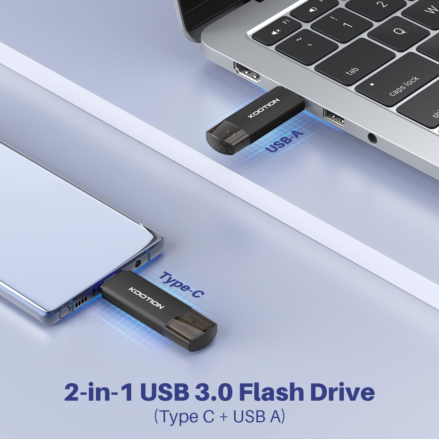 Thumbnail 1 de KOOTION USB Stick 256GB USB-C OTG 3.0 2-in-1 Speicherstick – 256 Gbyte für PC/Laptop und Typ-C Geräte