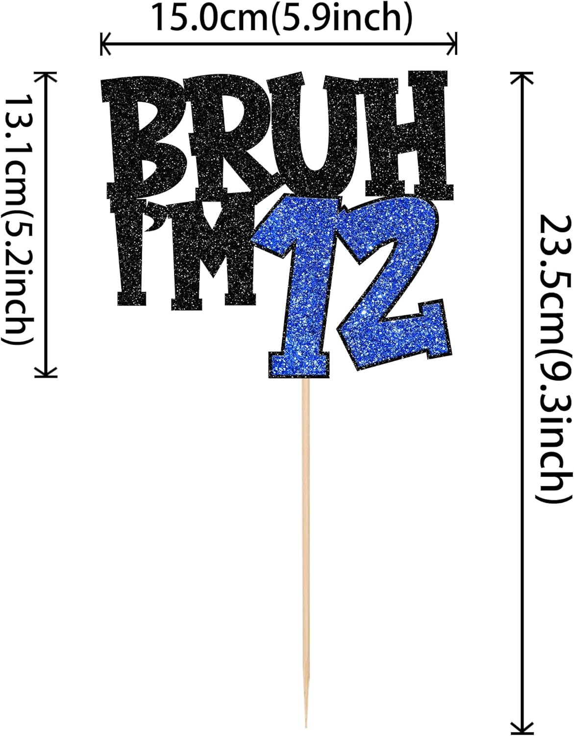 Detalle 2 de BRUH I'm 12 Cake Topper — Tortendeko 12 🎂