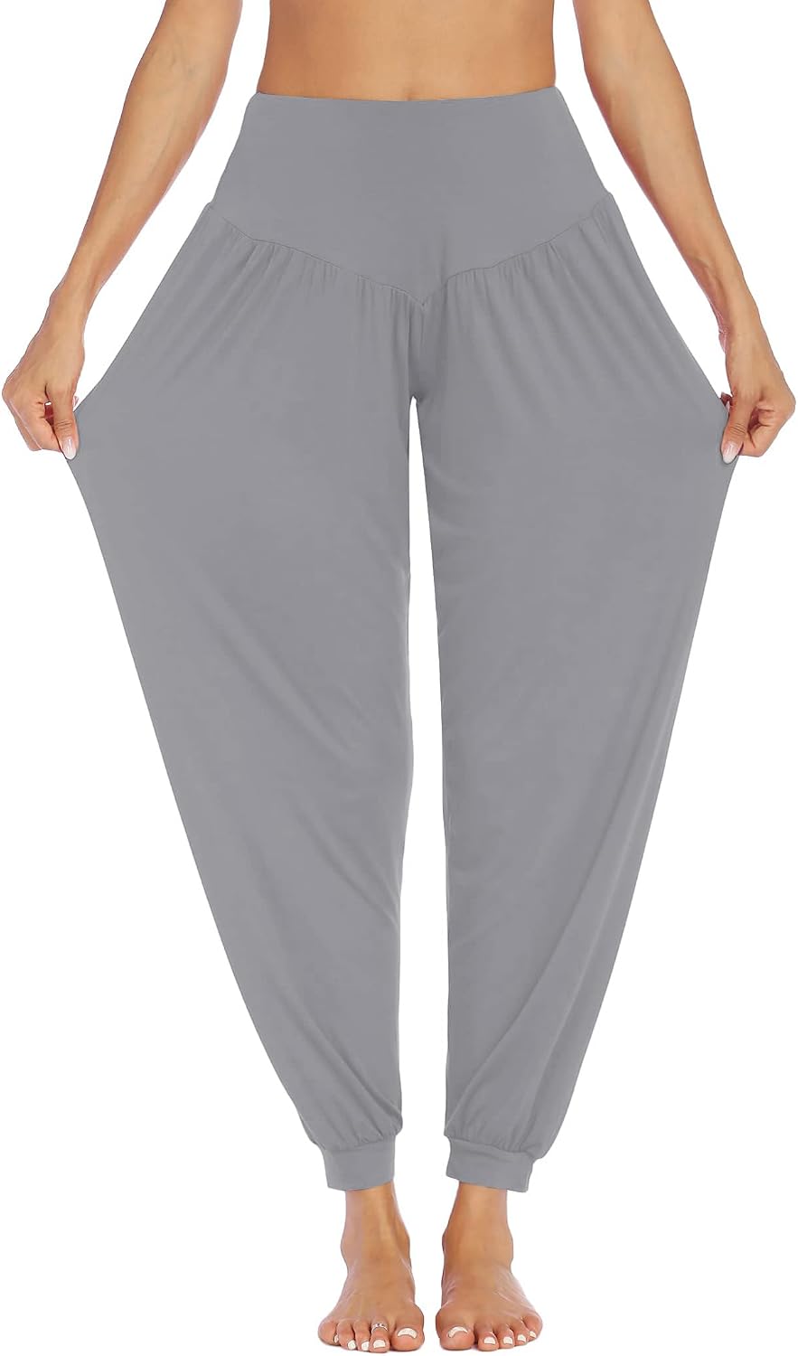 Detalle de PINSPARK Yogahose Damen Lang Haremshose – Weiche Freizeithose für Yoga & Freizeit