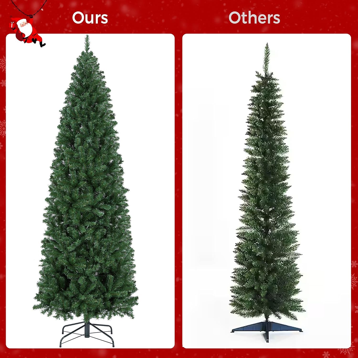 Thumbnail 6 de Yaheetech HWOA-100/2FR(0.2A) 9ft Pre-Lit Pencil Christmas Tree