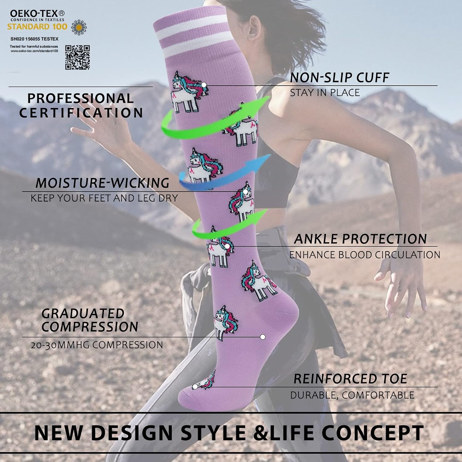 Detalle 2 de Fenglaoda Compression Socks, 3 Pairs