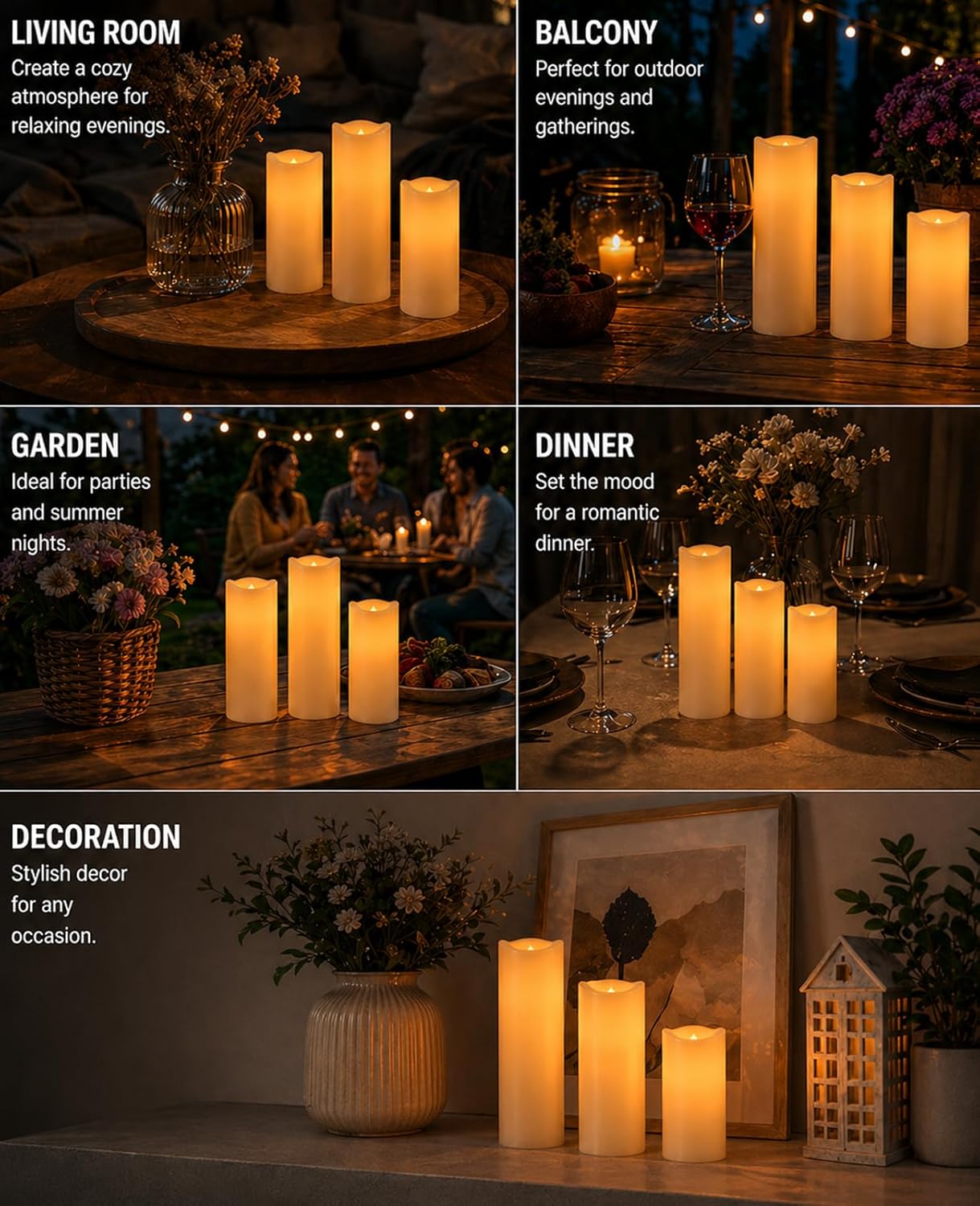 Thumbnail 4 de Fanzir Fanzir Outdoor wasserdichte LED-Kerzenlampe mit Fernbedienung – 12er-Set für Indoor & Outdoor