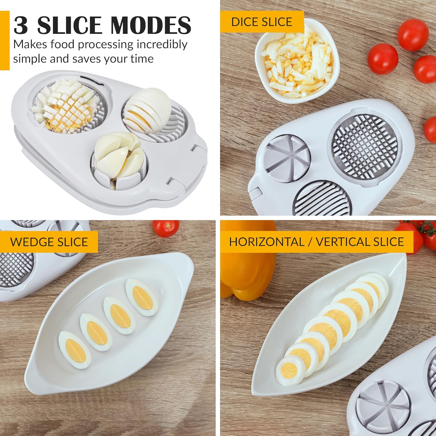 Detalle de CraftyCrocodile Egg Slicer for Hard Boiled Eggs (3 Slice Modes) Stainless Steel Egg Cutter