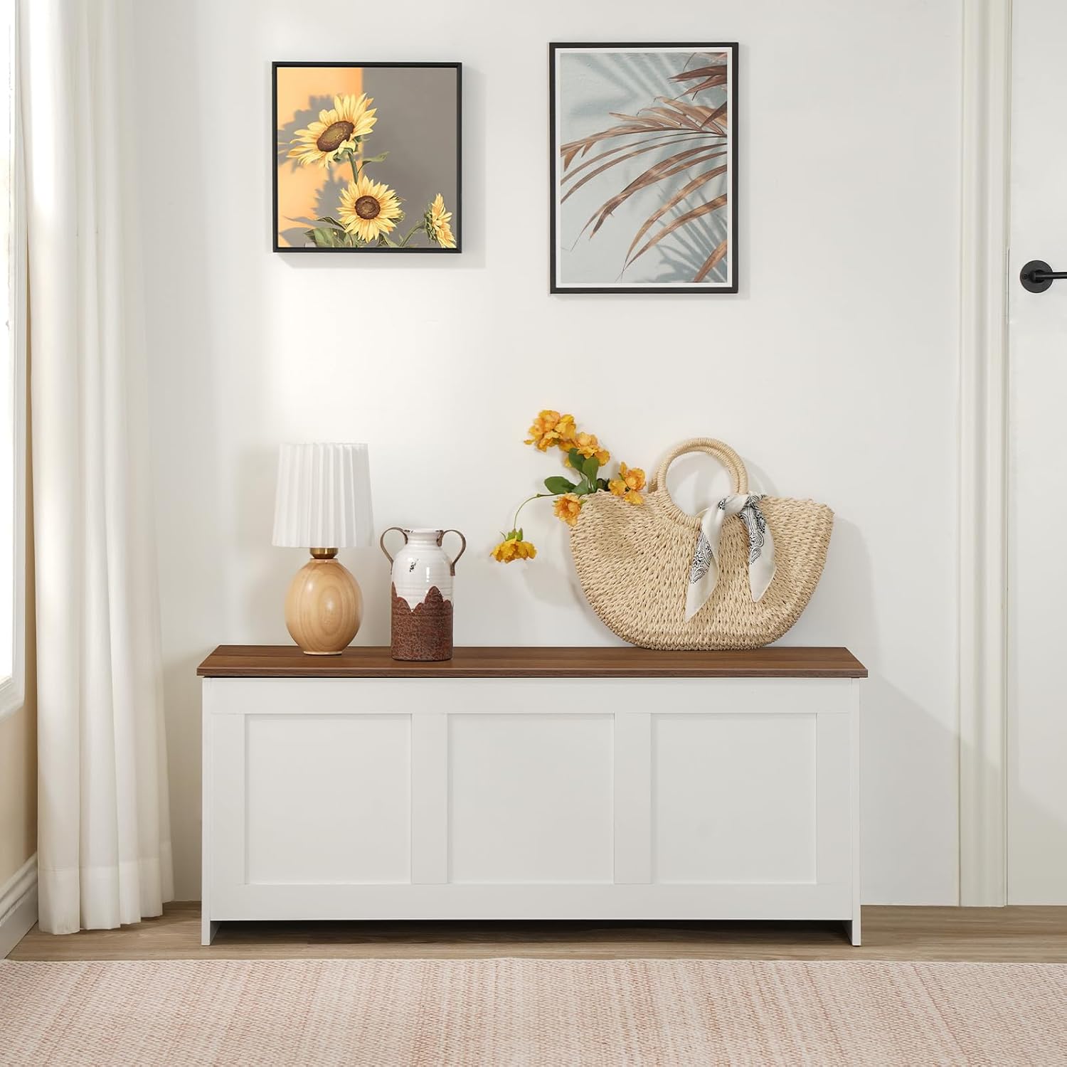 Detalle de HOOBRO Storage Bench, 39.3-Inch