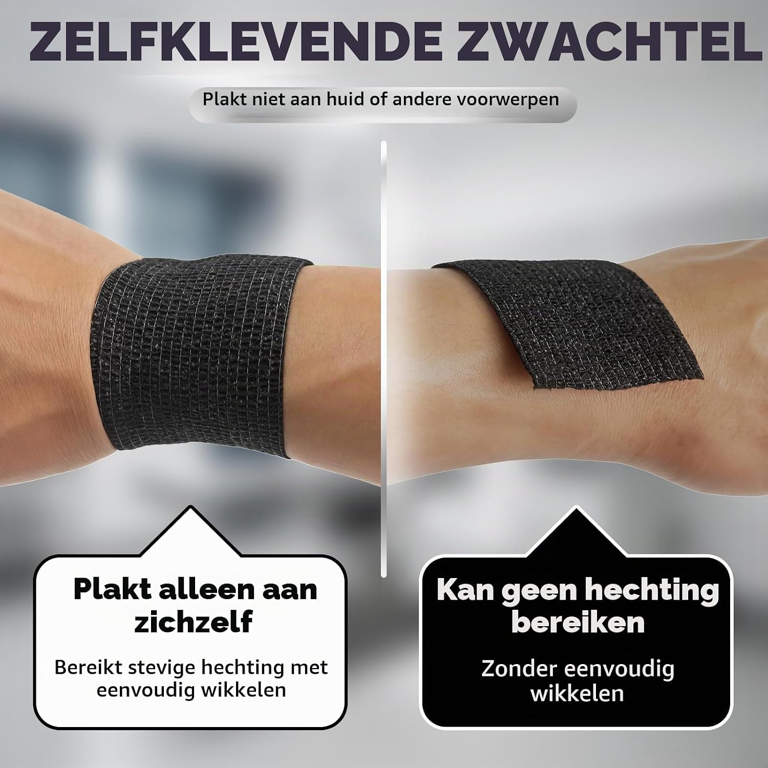 Thumbnail 6 de Rokehr zelfklevend verband, 16 rollen van 5 cm × 4,5 m, zwart
