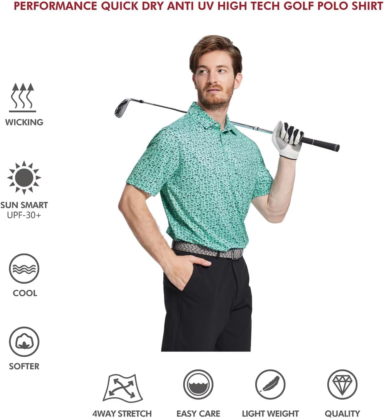 Thumbnail 4 de Men’s Dry-Fit Printed Golf Polo Shirt (Moisture-Wicking, UPF 30+) in Regular Fit Sizes S–3XL