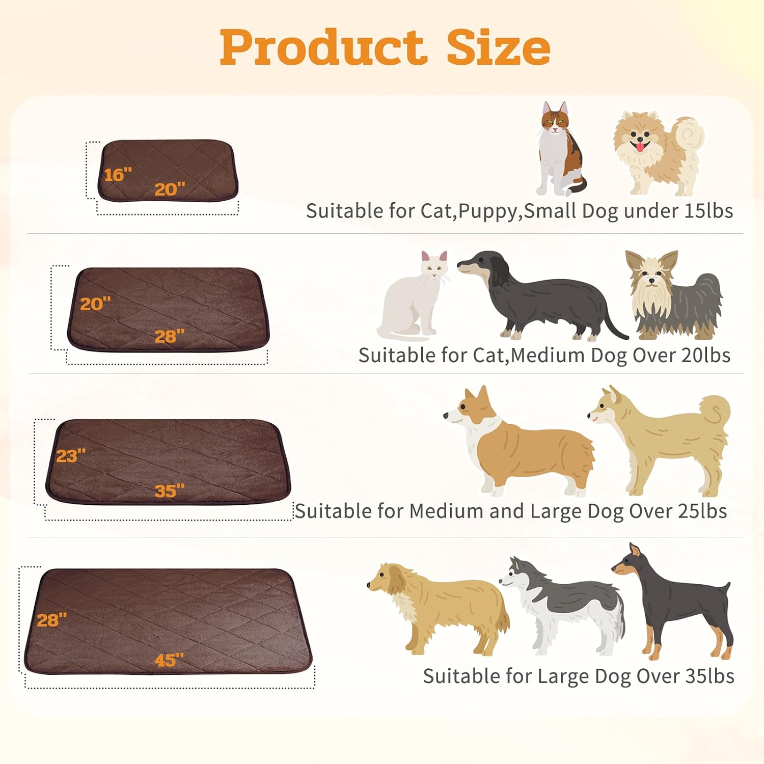 Detalle 2 de NWK 280g-Coffee-1-M Self-Warming Pet Mat, Medium, Coffee Brown, Washable