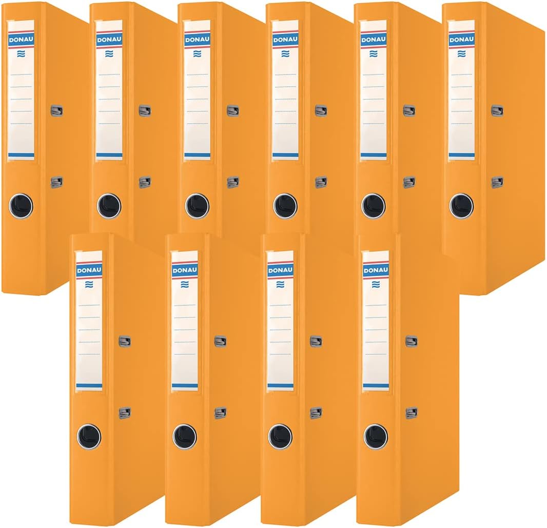 Detalle de DONAU 3955001PL-12 ordners A4, 50 mm, oranje PP-coating, set van 10