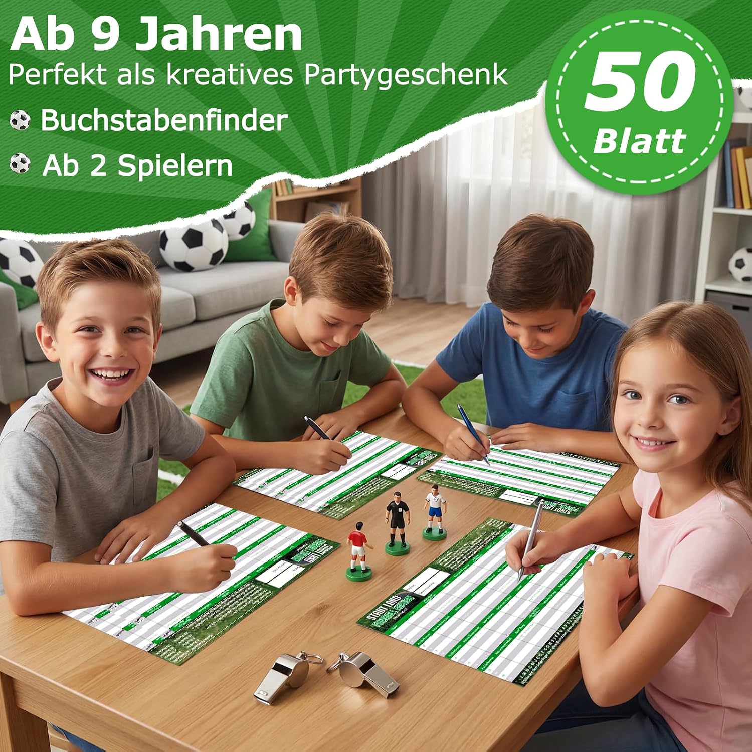 Detalle de PATRICHOR Stadt Land Fußball Edition 2026 – Spiel für Jungen, Teenager und Familien