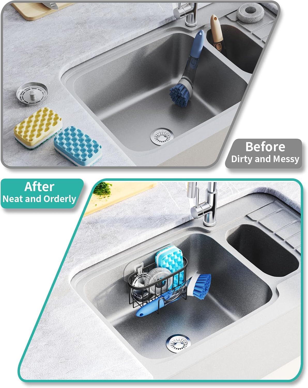 Thumbnail 5 de HapiRm Multifunctional M-Shaped Sponge Holder for Kitchen Sink