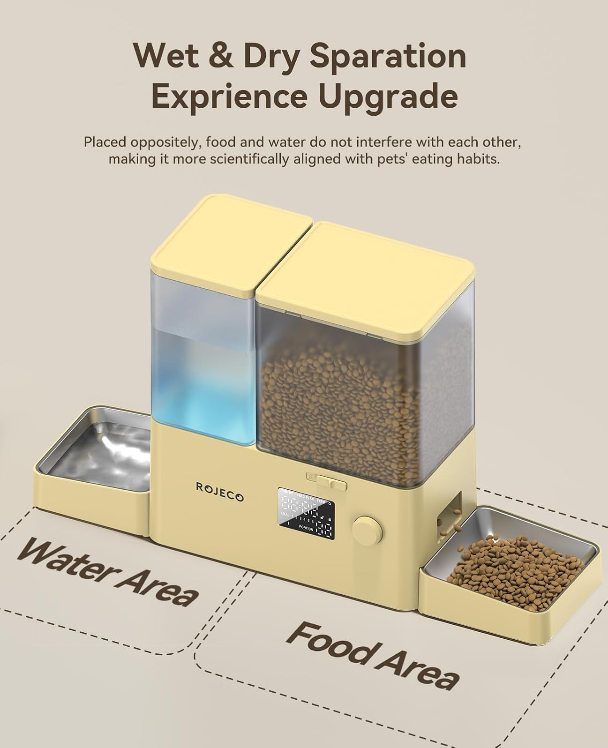 Detalle de Rojeco 2-in-1 Futterautomat und Wasserspender 5L