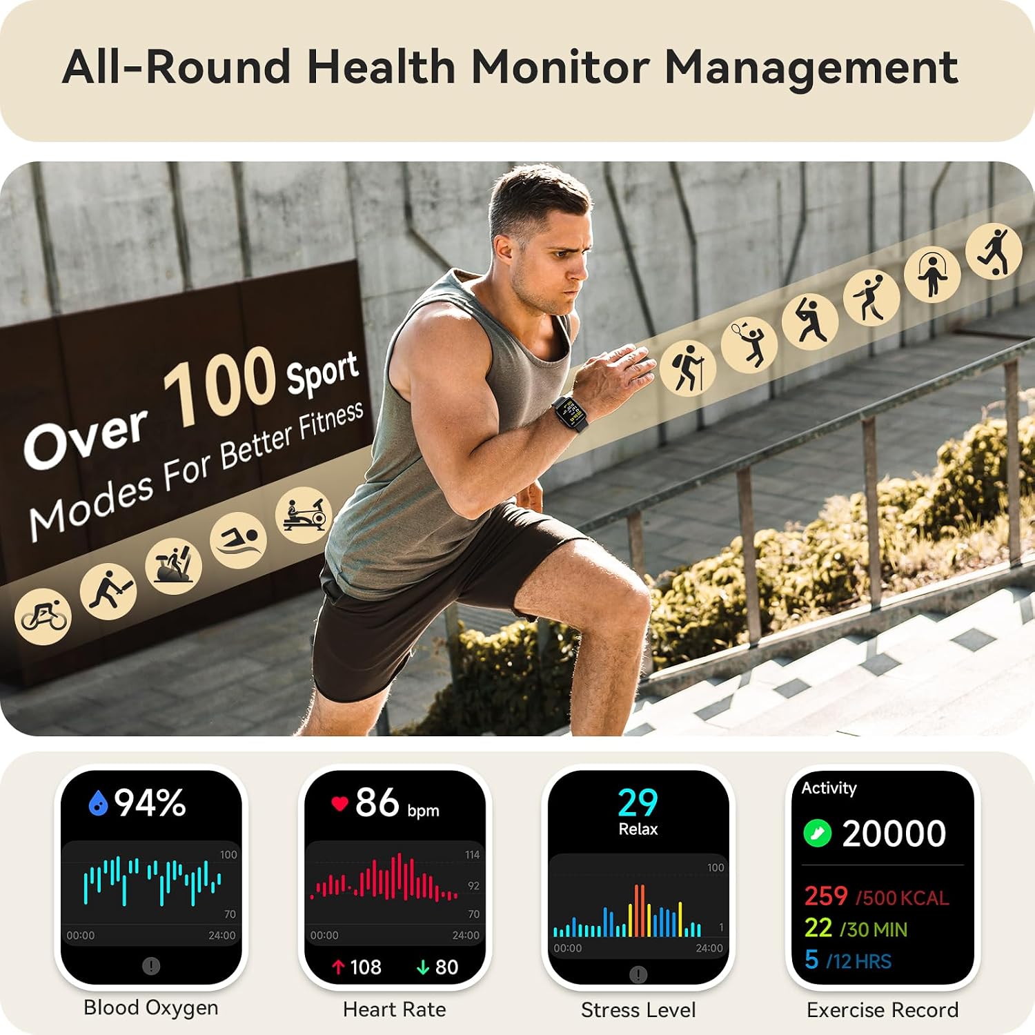 Detalle de IDW20 Fitness Tracker 1.91" Smartwatch