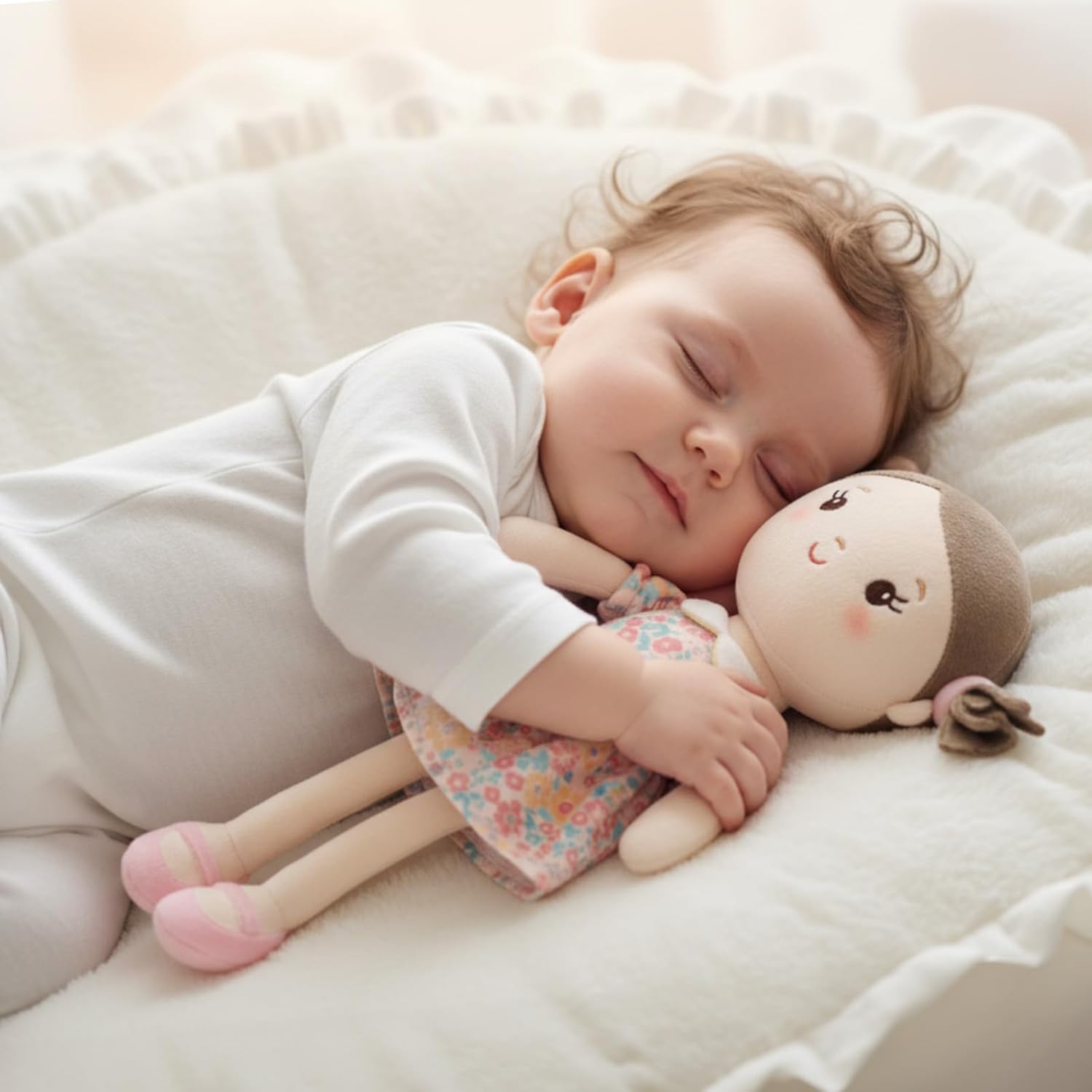 Thumbnail 2 de GAGAKU 12-inch Pink Flower Baby Doll for 1+ Year Old Girls – My First Baby Rag Doll, Safe, Machine Washable