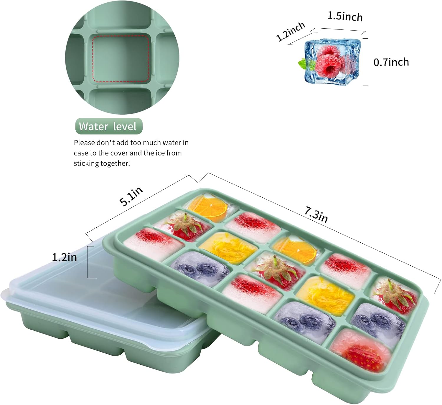 Thumbnail 1 de BAMBOO GREEN Ice Cube Trays 15-count 🍧