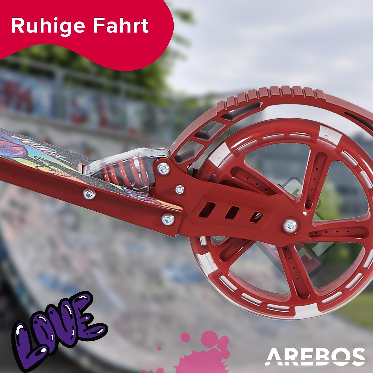Thumbnail 3 de Arebos Cityroller Tretroller LED höhenverstellbar