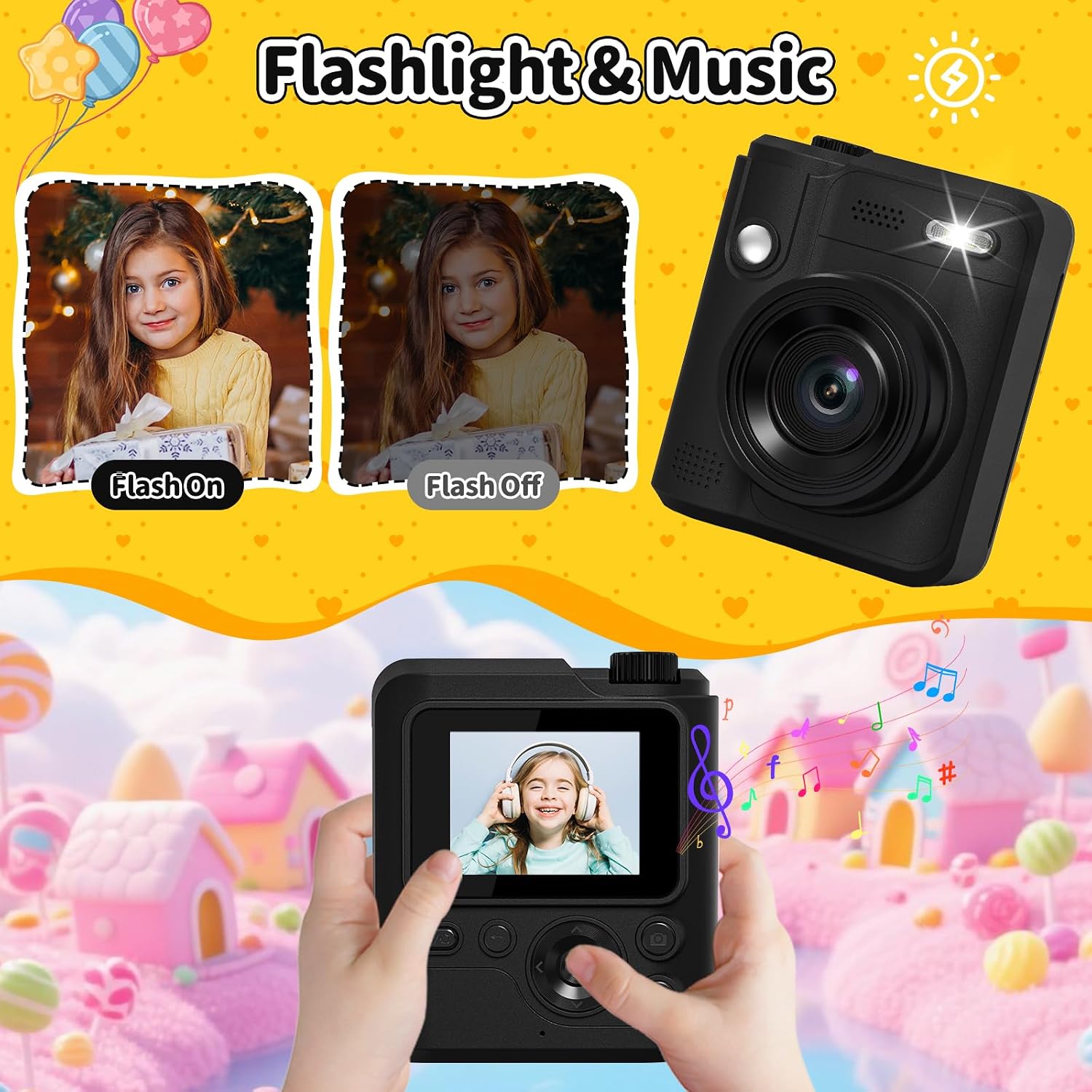 Detalle 2 de Gofunly Sofortbildkamera für Kinder (1080P, 32-GB-Karte & Druckpapier) – mit sofortigem Schwarzweißdruck