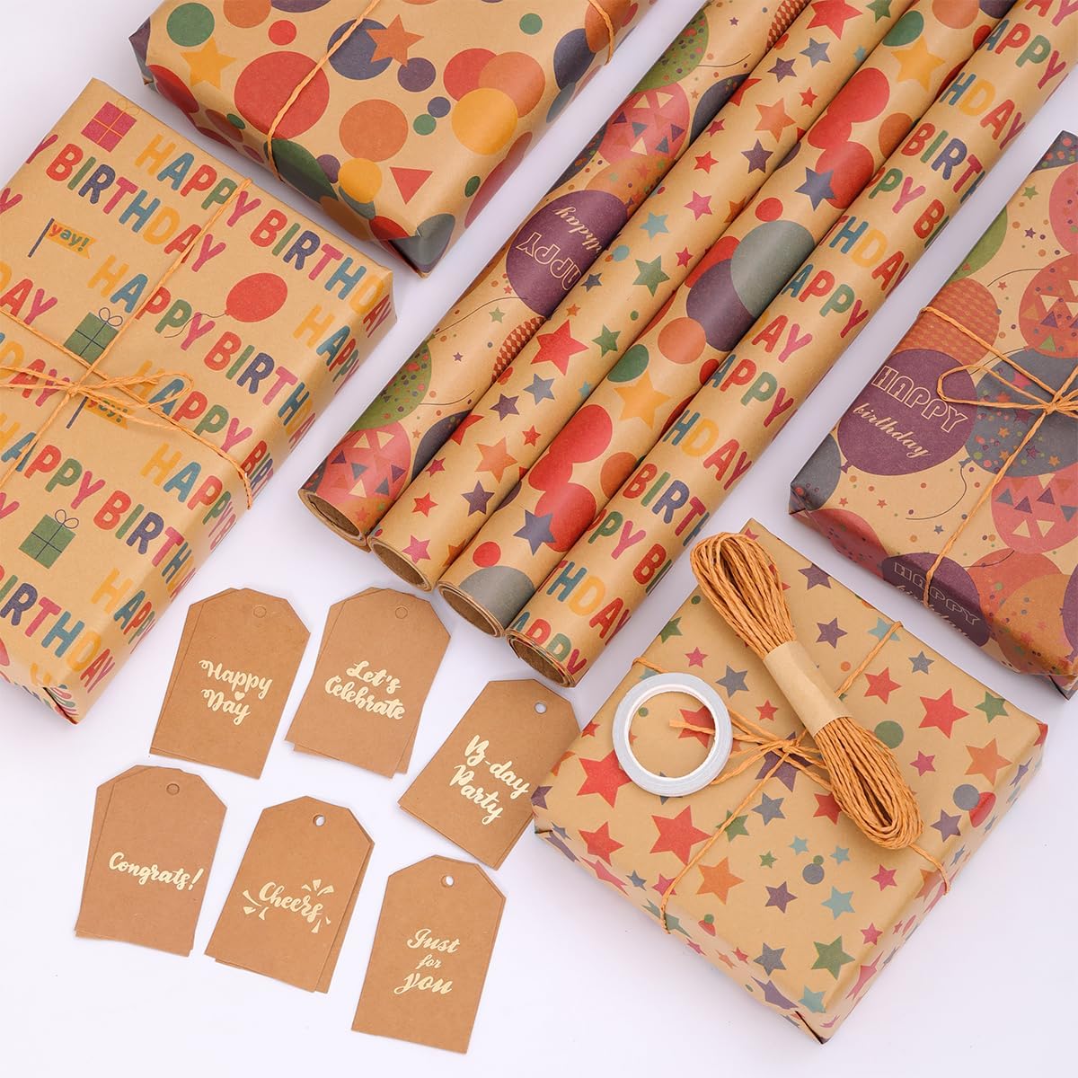 Detalle de HBell birthday gift wrap paper rolls 43cm
