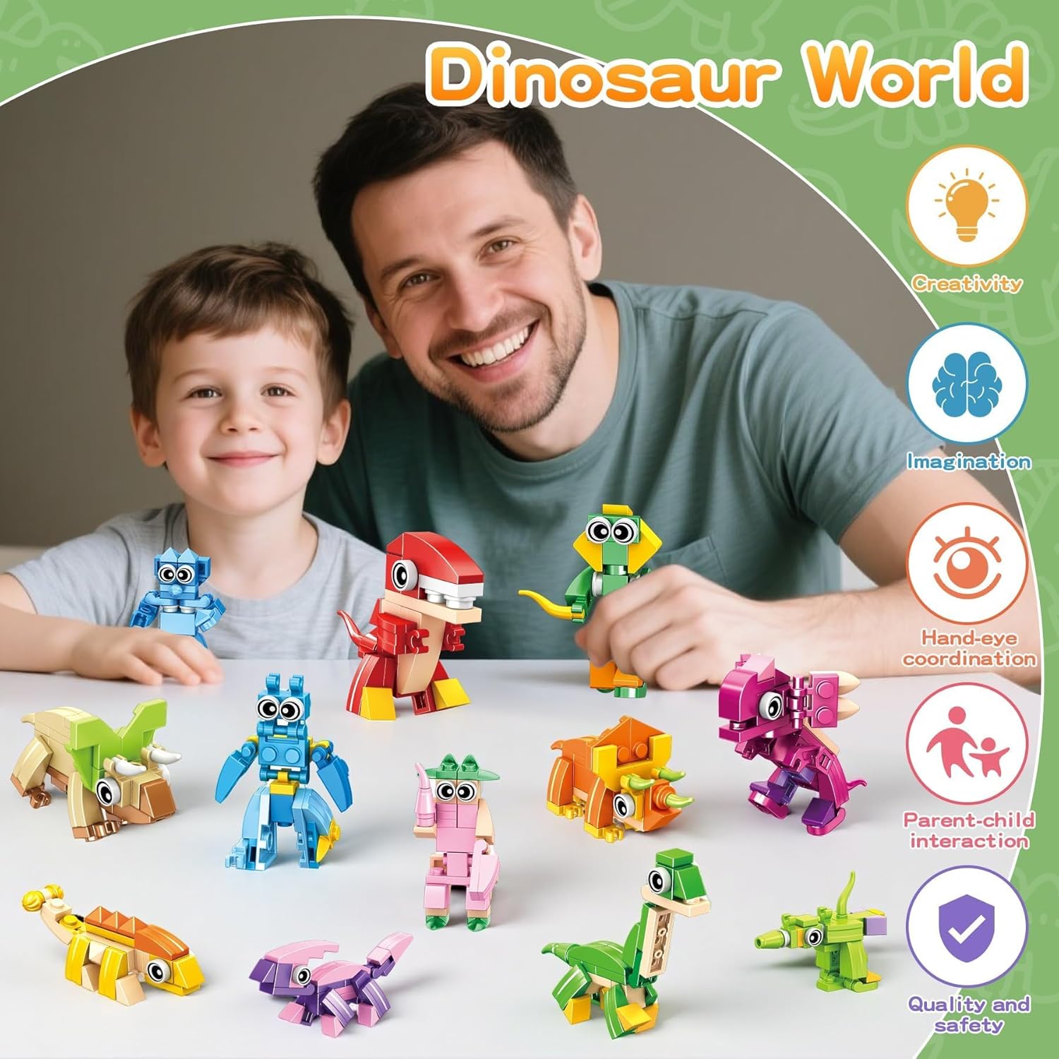 Thumbnail 2 de JoyJoyful Kids Party Bag Fillers – 12 dinosaur blocks building sets (25 pcs each) for ages 6–12+