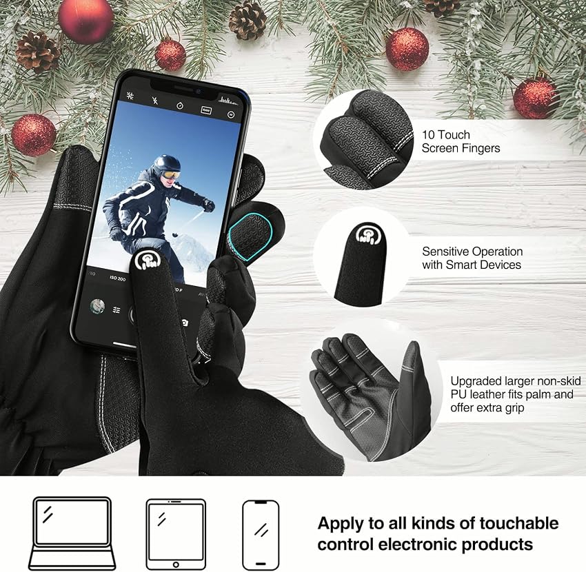 Detalle de Balhvit -10℉ Waterproof Winter Gloves, Touchscreen