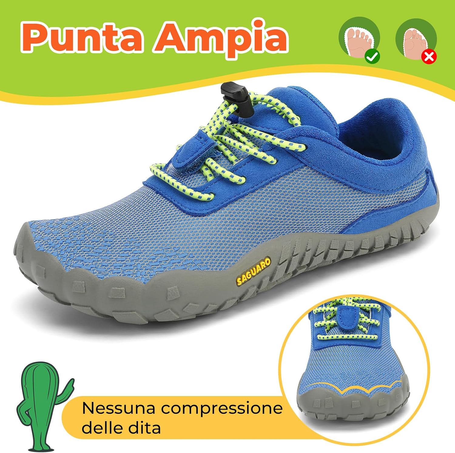 Detalle 2 de SAGUARO barefoot bambini traspiranti Gr. 24-36