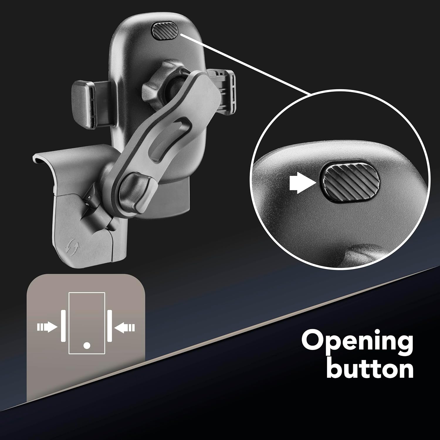 Detalle 2 de Cellularline Hug Screen Tesla Car Holder con fissaggio adesivo 3M e rotazione 360°