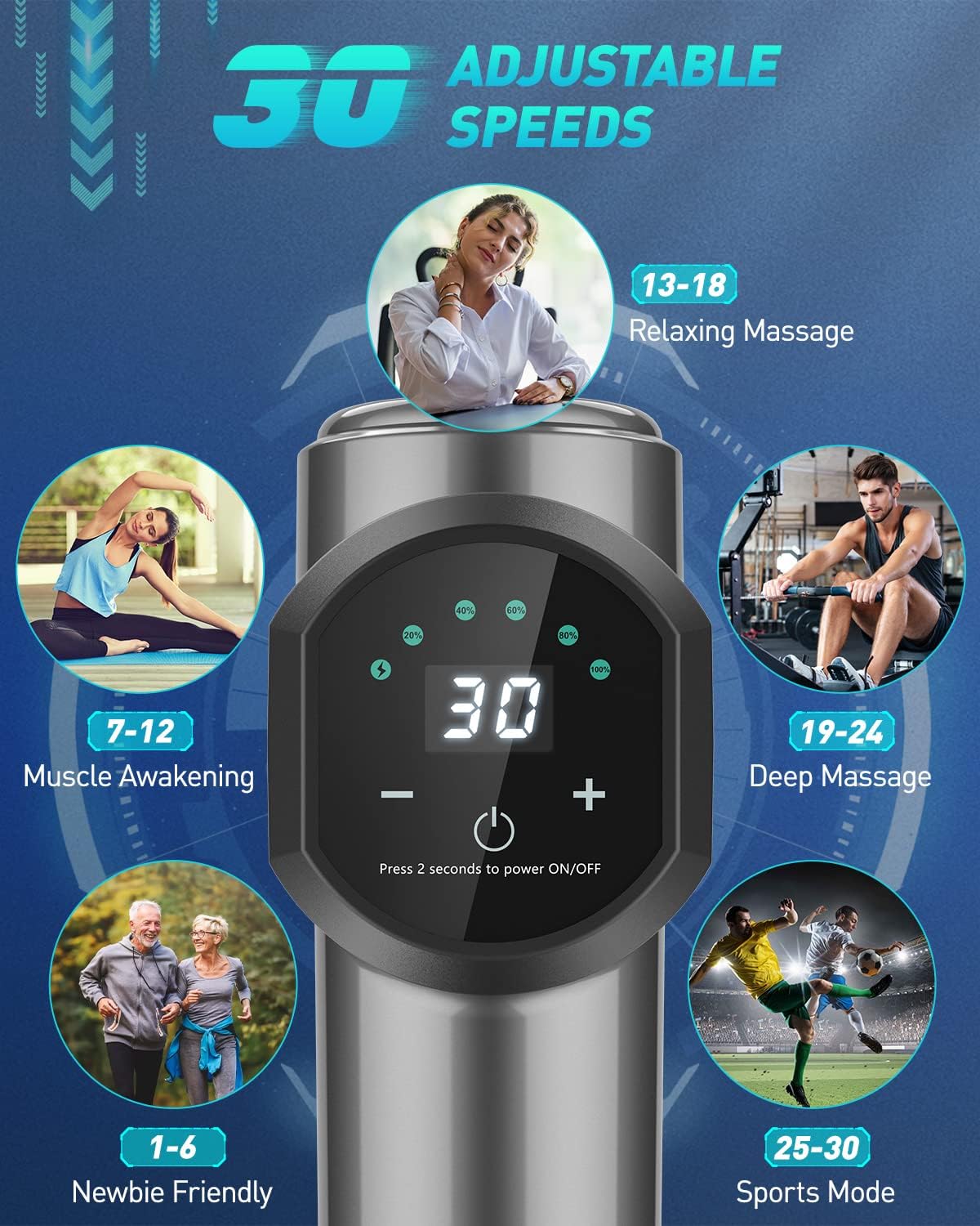 Thumbnail 1 de EKUPUZ Pistola Massaggio 30 Velocità