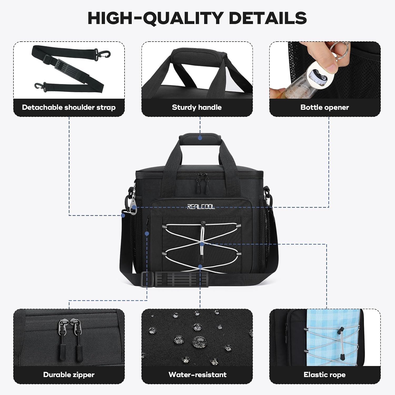 Detalle 2 de RealCool 35/45 Can Collapsible Soft Cooler Bag with 5-Layer Insulation