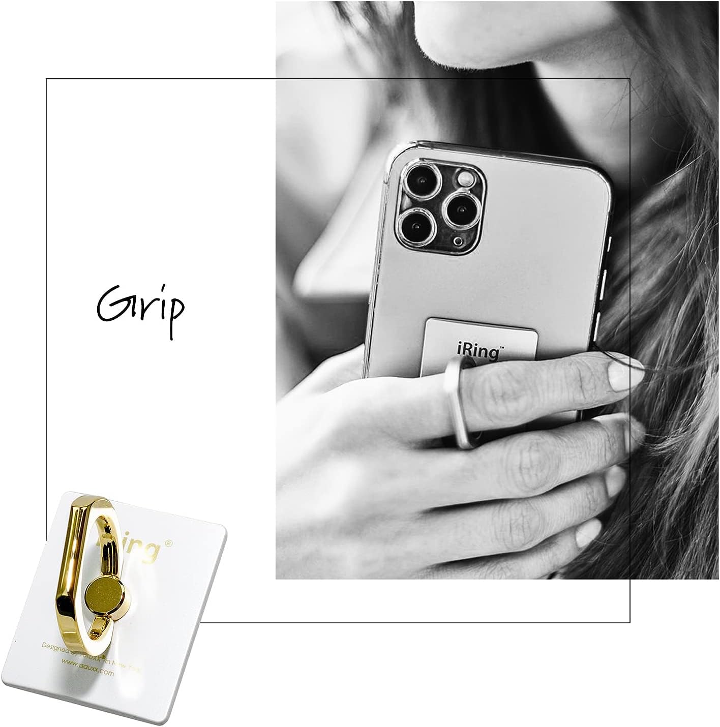 Detalle de AAUXX(オークス) iRing Limited Edition UMS-IRLEB01BL スマホリング ブラックシャフト/ブラック