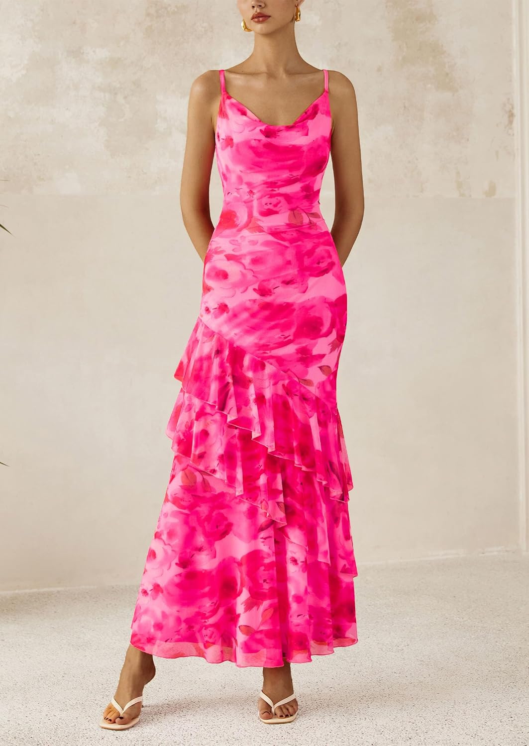 Thumbnail 2 de PRETTYGARDEN Maxi Dresses for Women 2026 Summer Tiered Floral Beach Sundress